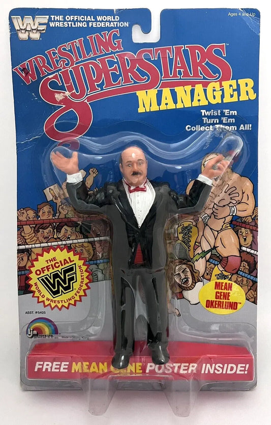 1986 WWF LJN Wrestling Superstars Series 3 Mean Gene Okerlund [Without Logo on Mic]
