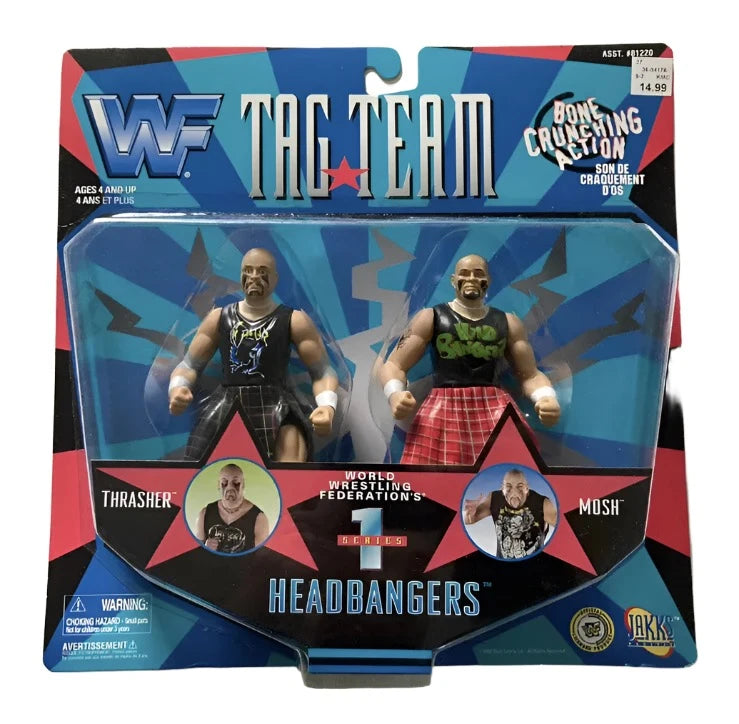 1997 WWF Jakks Pacific Tag Team Series 1 Headbangers: Thrasher & Mosh