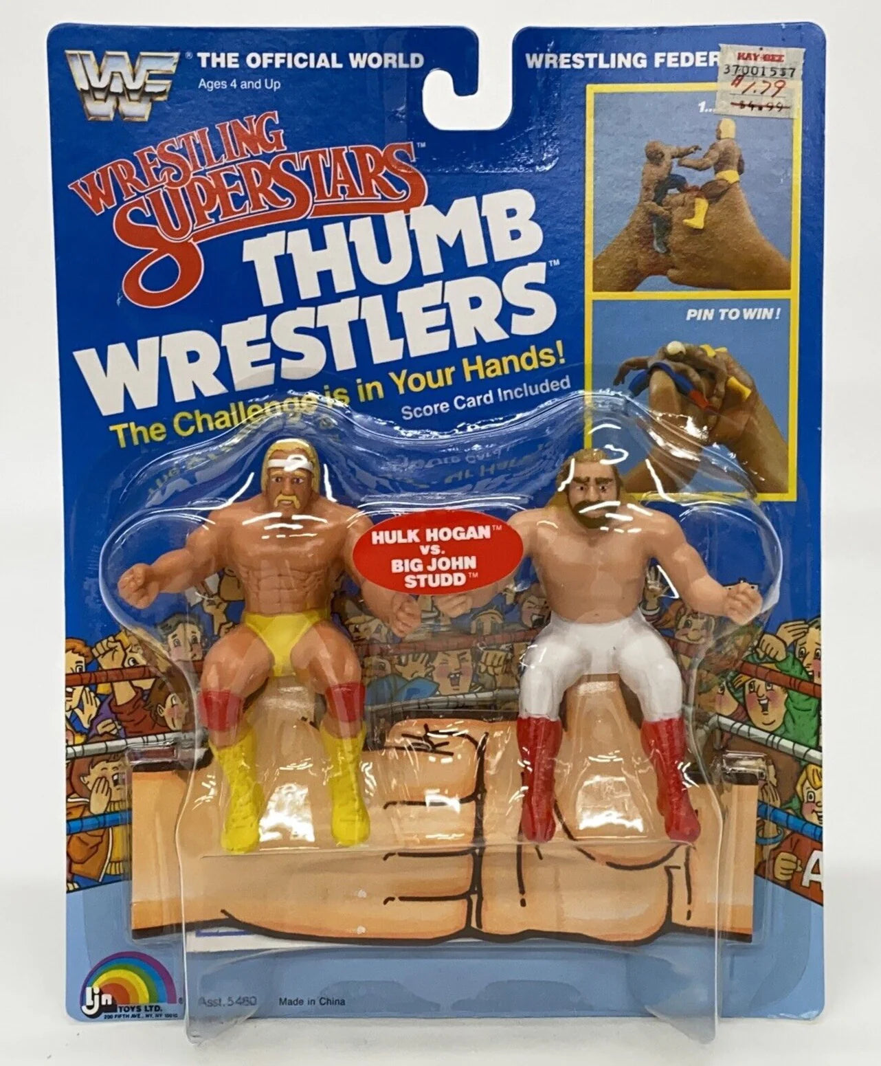 1986 WWF LJN Wrestling Superstars Thumb Wrestlers Hulk Hogan vs. Big John Studd