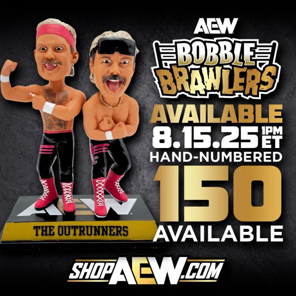 2025 AEW Pro Wrestling Tees Bobble Brawlers The Outrunners