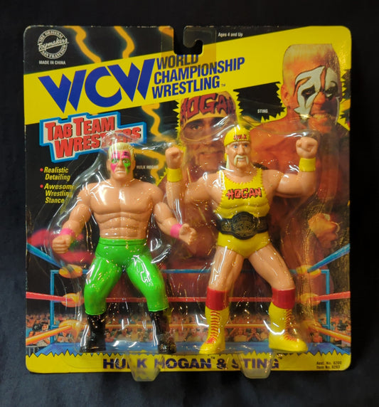 1995 WCW OSFTM Collectible Wrestlers [LJN Style] Tag Team Wrestlers Series 1 Hulk Hogan & Sting [With Green Tights]