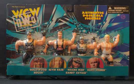 1998 WCW OSFTM 4.5" Articulated Multipacks: Hollywood Hogan, Kevin Nash, "Macho Man" Randy Savage & Scott Steiner