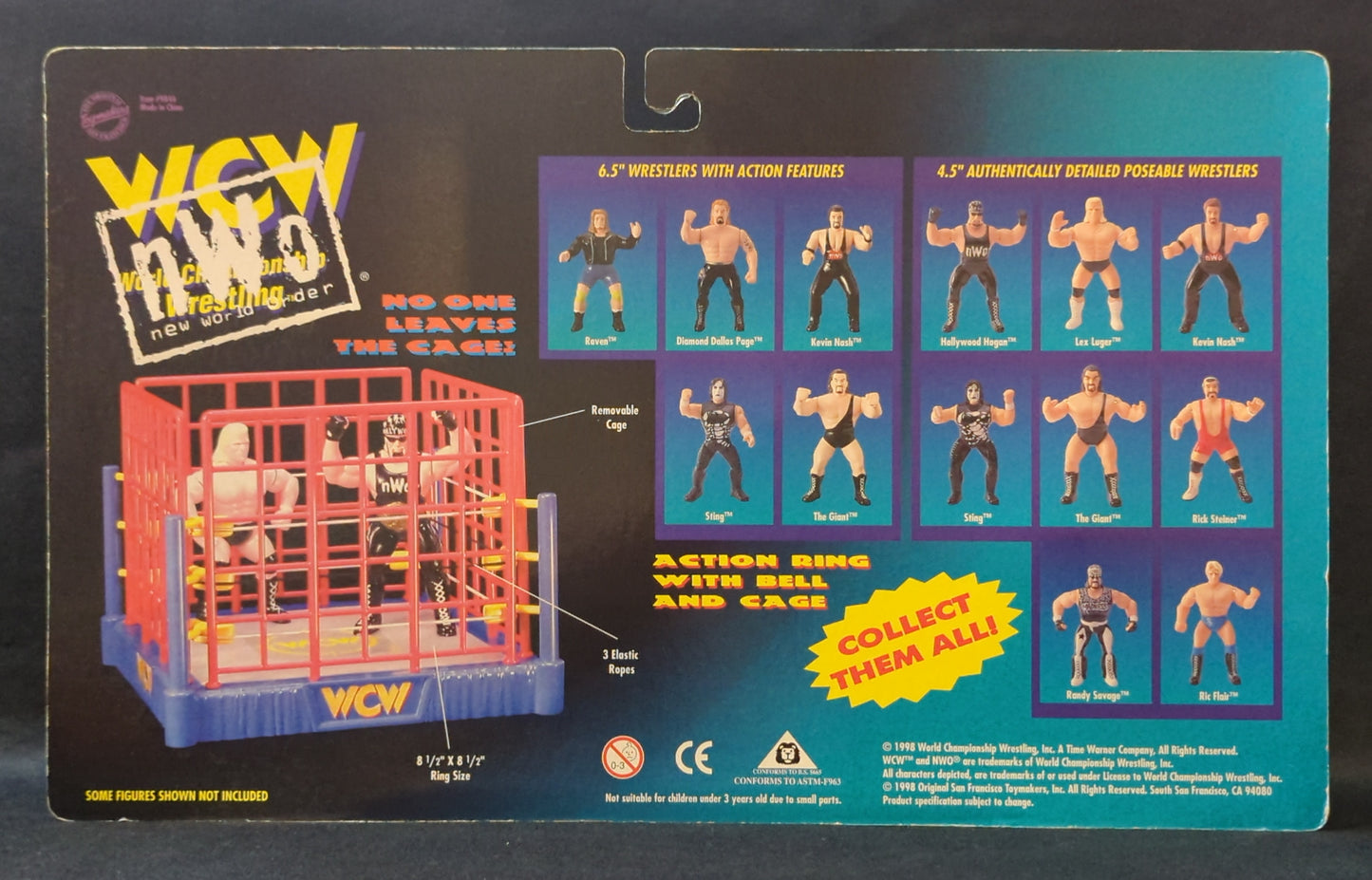 1998 WCW OSFTM 4.5" Articulated Multipacks: Hollywood Hogan, Kevin Nash, "Macho Man" Randy Savage & Scott Steiner