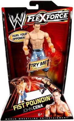 2011 WWE Mattel Flex Force Series 2 Fist Poundin' John Cena [With Blue Jorts & Orange Wristbands, On Alternate Card]