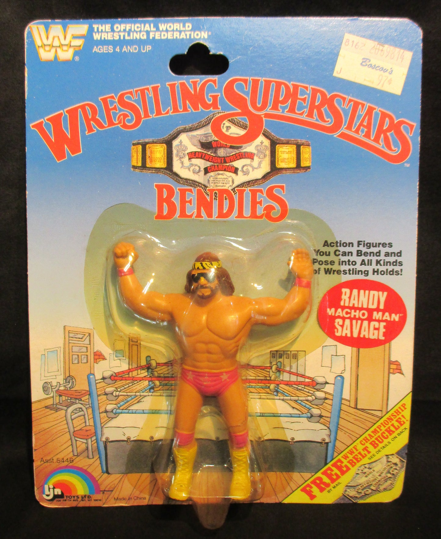 1985 WWF LJN Wrestling Superstars Bendies Randy "Macho Man" Savage