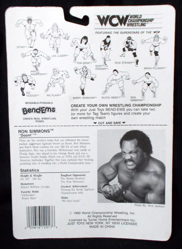 1990 WCW Just Toys Bend-Ems Ron Simmons [Large Card]