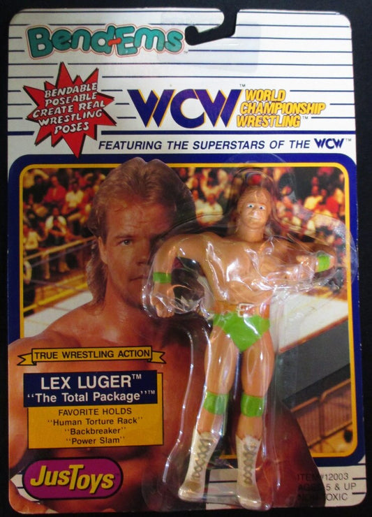 1990 WCW Just Toys Bend-Ems Lex Luger [Large Card]