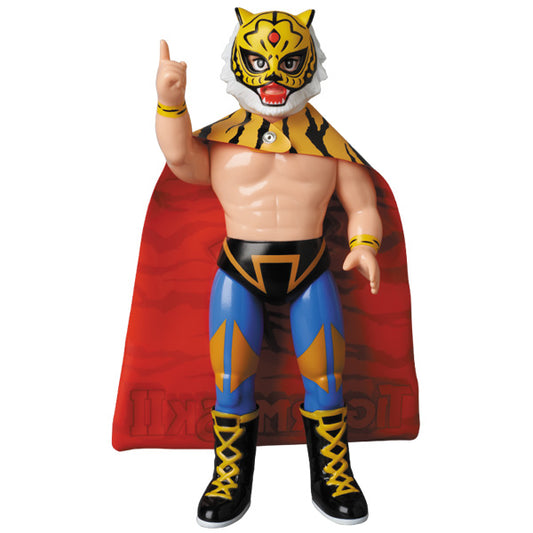 2015 Medicom Toy Sofubi Fighting Series Tiger Mask [With Yellow Teeth Mask & Orange Accents]