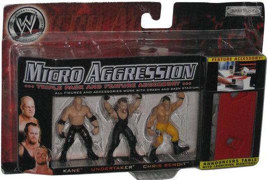 2007 WWE Jakks Pacific Micro Aggression Series 1 Kane, Undertaker & Chris Benoit