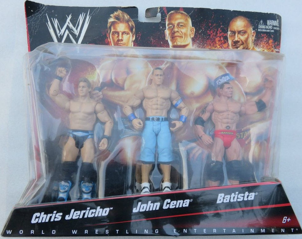 2010 WWE Mattel Basic 3-Packs Series 1 Chris Jericho, John Cena & Batista [Exclusive]