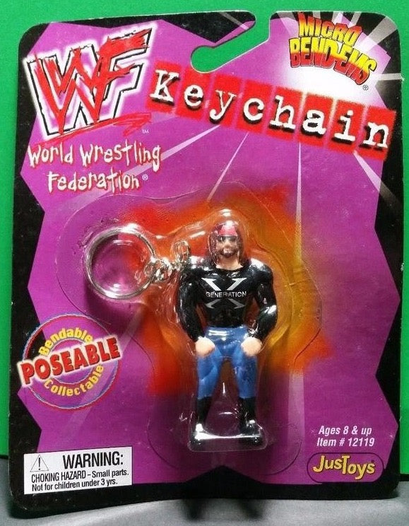 1999 WWF Just Toys Micro Bend-Ems Keychain X-Pac