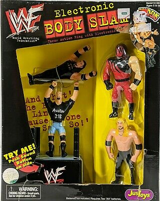 1999 WWF Just Toys Bend-Ems Electronic Body Slam [With Undertaker, Stone Cold Steve Austin, Kane & Edge]