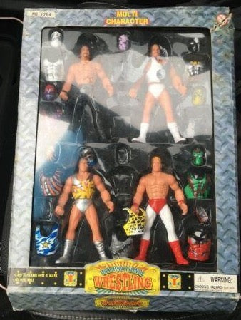 2000 Hinstar International Wrestling Bootleg/Knockoff Multi Character Wrestler 4-Pack