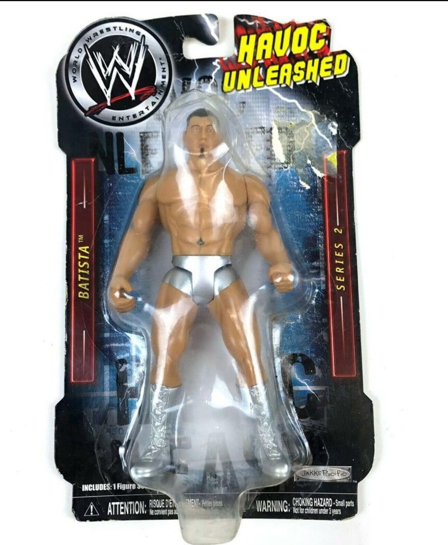 2006 WWE Jakks Pacific Bone-Crunching Action Havoc Unleashed Series 2 Batista [With Silver Trunks]
