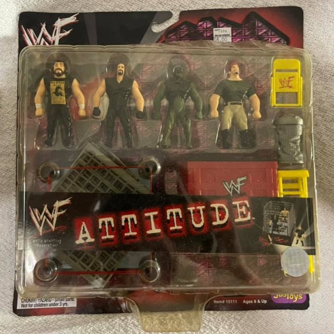 1998 WWF Just Toys Micro Bend-Ems Attitude Cactus Jack, Undertaker, Goldust & The Interrogator