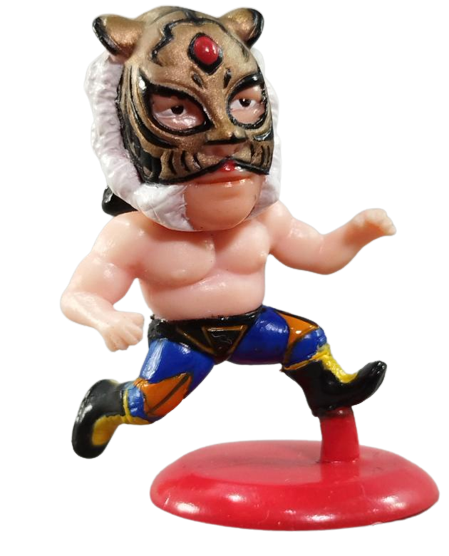 2005 CharaPro Mini Big Heads/Pro-Kaku Heroes Series 1 Tiger Mask [With Blue Pants, In Running Pose]