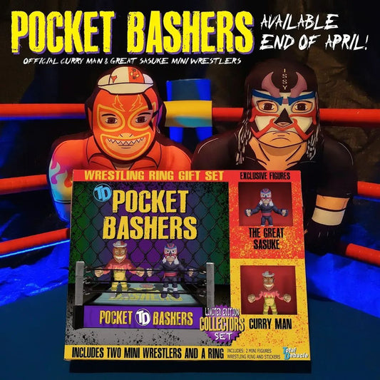 Total Debacle Shirt Co. Pocket Bashers Ring Gift Set: Curry Man vs. Great Sasuke