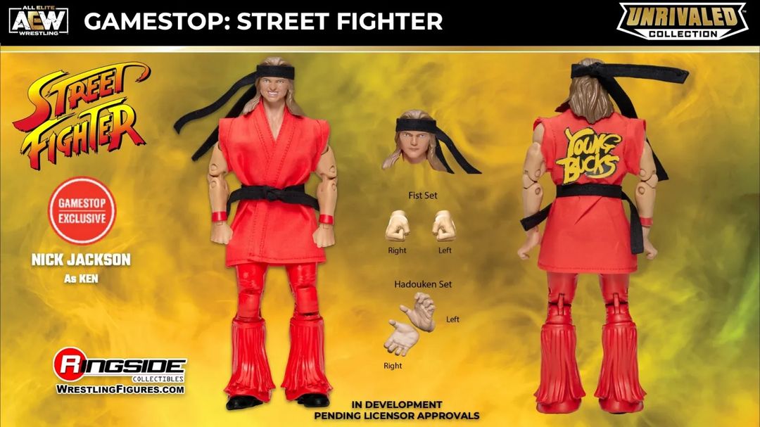 2022 AEW Jazwares Unrivaled Collection GameStop Exclusive Street Fighter Nick Jackson as Ken