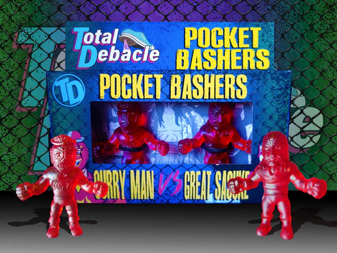 Total Debacle Shirt Co. Pocket Bashers: Curry Man vs. Great Sasuke [Clear Red]