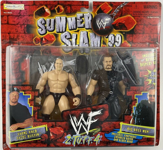 1999 WWF Jakks Pacific 2 Tuff Series 4 Stone Cold Steve Austin & Big Boss Man