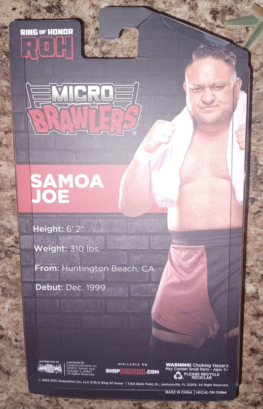 2022 ROH Pro Wrestling Tees Limited Edition Micro Brawler Samoa Joe [Chase]