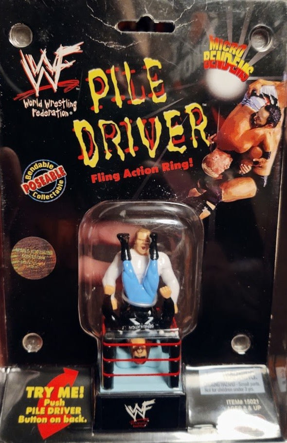 1999 WWF Just Toys Micro Bend-Ems Pile Driver Fling Action Ring Gangrel & X-Pac