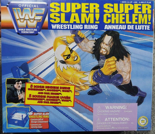 1996 WWF Just Toys Bend-Ems Super Slam! Wrestling Ring [With Paul Bearer, Undertaker, Mankind, Vader & Undetermined]