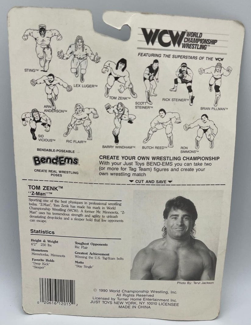 1990 WCW Just Toys Bend-Ems Tom Zenk [Large Card]