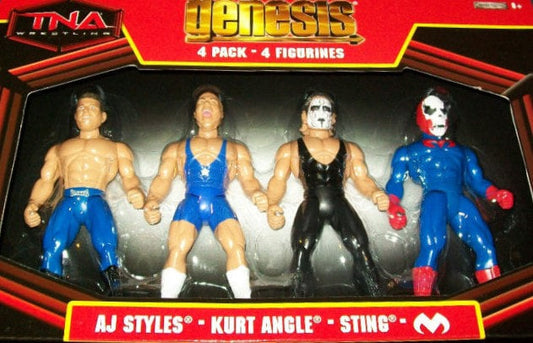 2010 TNA Wrestling Jakks Pacific Genesis Multipack: AJ Styles, Kurt Angle, Sting & Suicide