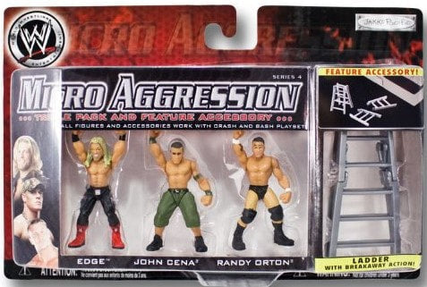 2007 WWE Jakks Pacific Micro Aggression Series 4 Edge, John Cena & Randy Orton