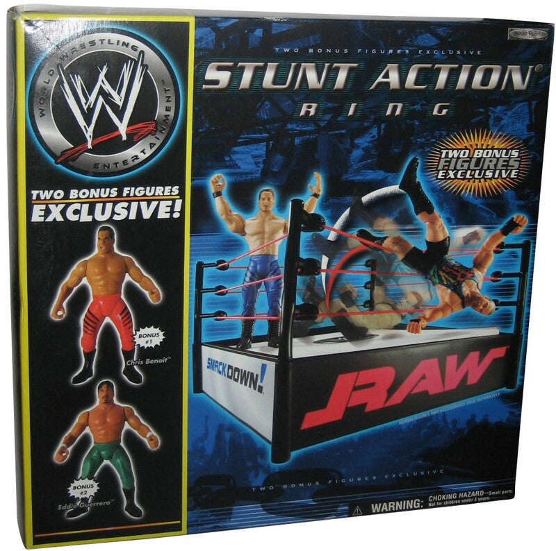 2003 WWE Jakks Pacific Stunt Action Ring [With Chris Benoit & Eddie Guerrero]
