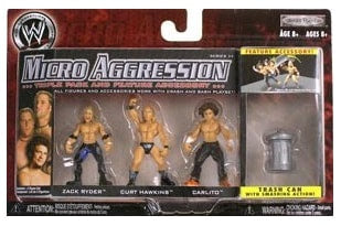 2009 WWE Jakks Pacific Micro Aggression Series 14 Zack Ryder, Curt Hawkins & Carlito
