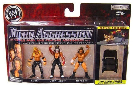 2009 WWE Jakks Pacific Micro Aggression Series 15 Edge, Jeff Hardy & Triple H