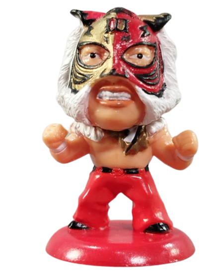 2007 CharaPro Mini Big Heads/Pro-Kaku Heroes Series 9 Tiger Mask III [With Red Pants, In Fighting Pose]