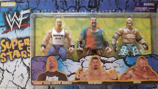 1999 WWF Jakks Pacific SummerSlam '99 "Deadly Games" Box Set: Stone Cold Steve Austin, Kurgann & Droz [Exclusive]