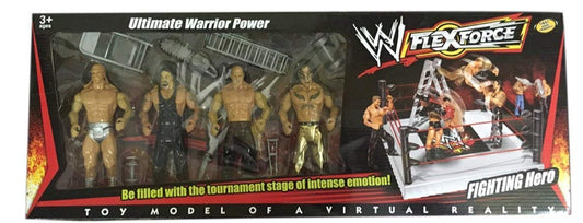 FlexForce Ultimate Warrior Power Bootleg/Knockoff 4-Pack: Triple H, Undertaker, Kane & Rey Mysterio