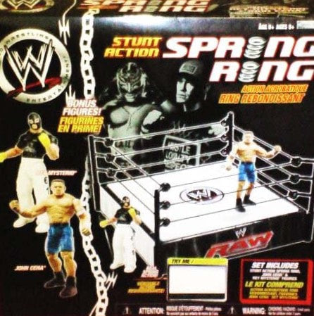 WWE Jakks Pacific Stunt Action Spring Ring [With Rey Mysterio & John Cena]