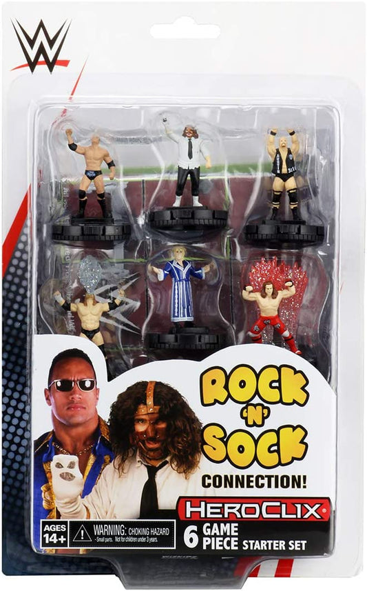 2019 WWE WizKids HeroClix Rock 'N' Sock Connection 6-Piece Starter Set
