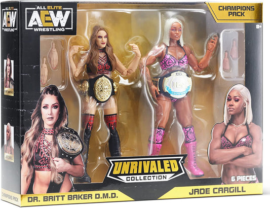 2023 AEW Jazwares Unrivaled Collection Amazon Exclusive Dr. Britt Baker D.M.D. & Jade Cargill Champions Pack