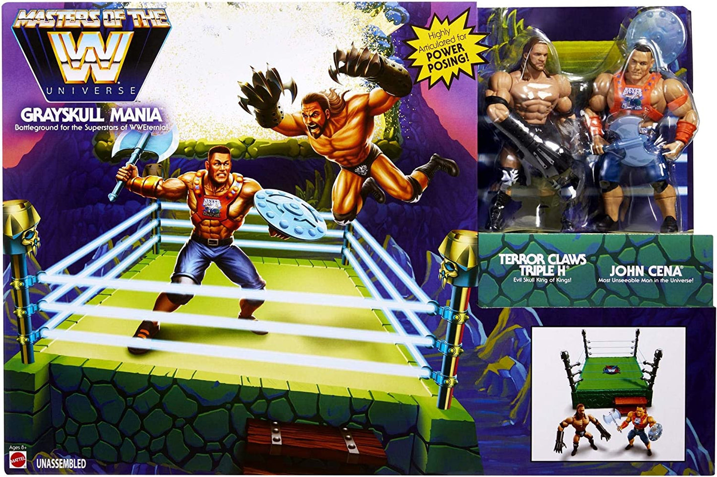 2019 Mattel Masters of the WWE Universe Grayskull Mania [Exclusive, With Terror Claws Triple H & John Cena]