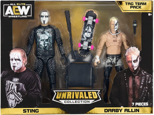 2022 AEW Jazwares Unrivaled Collection Amazon Exclusive Sting & Darby Allin Tag Team Pack