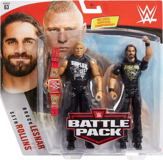 2020 WWE Mattel Basic Battle Packs Series 63 Brock Lesnar vs. Seth Rollins