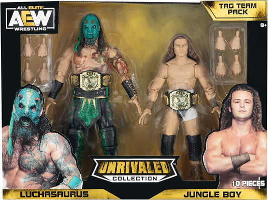 2022 AEW Jazwares Unrivaled Collection Amazon Exclusive Luchasaurus & Jungle Boy Tag Team Pack