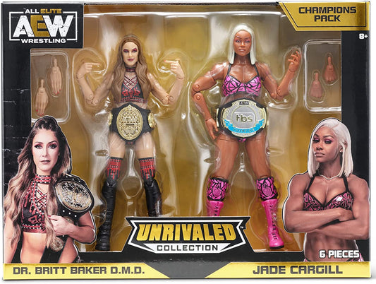 2023 AEW Jazwares Unrivaled Collection Amazon Exclusive Dr. Britt Baker D.M.D. & Jade Cargill Champions Pack