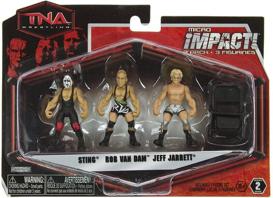 2010 TNA Wrestling Jakks Pacific Micro Impact! Series 2 Sting, Rob Van Dam & Jeff Jarrett