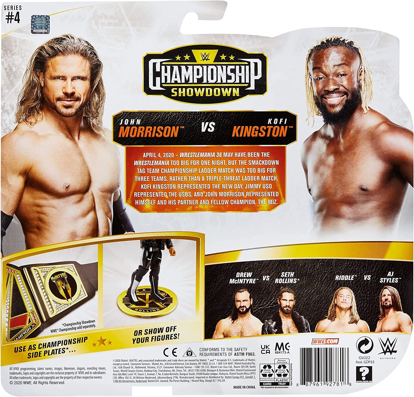 2021 WWE Mattel Basic Championship Showdown Series 4 John Morrison vs. Kofi Kingston