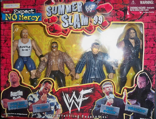 1999 WWF Jakks Pacific SummerSlam '99 Expect No Mercy Box Set: Stone Cold Steve Austin, The Rock, Vince McMahon & Undertaker [Exclusive]