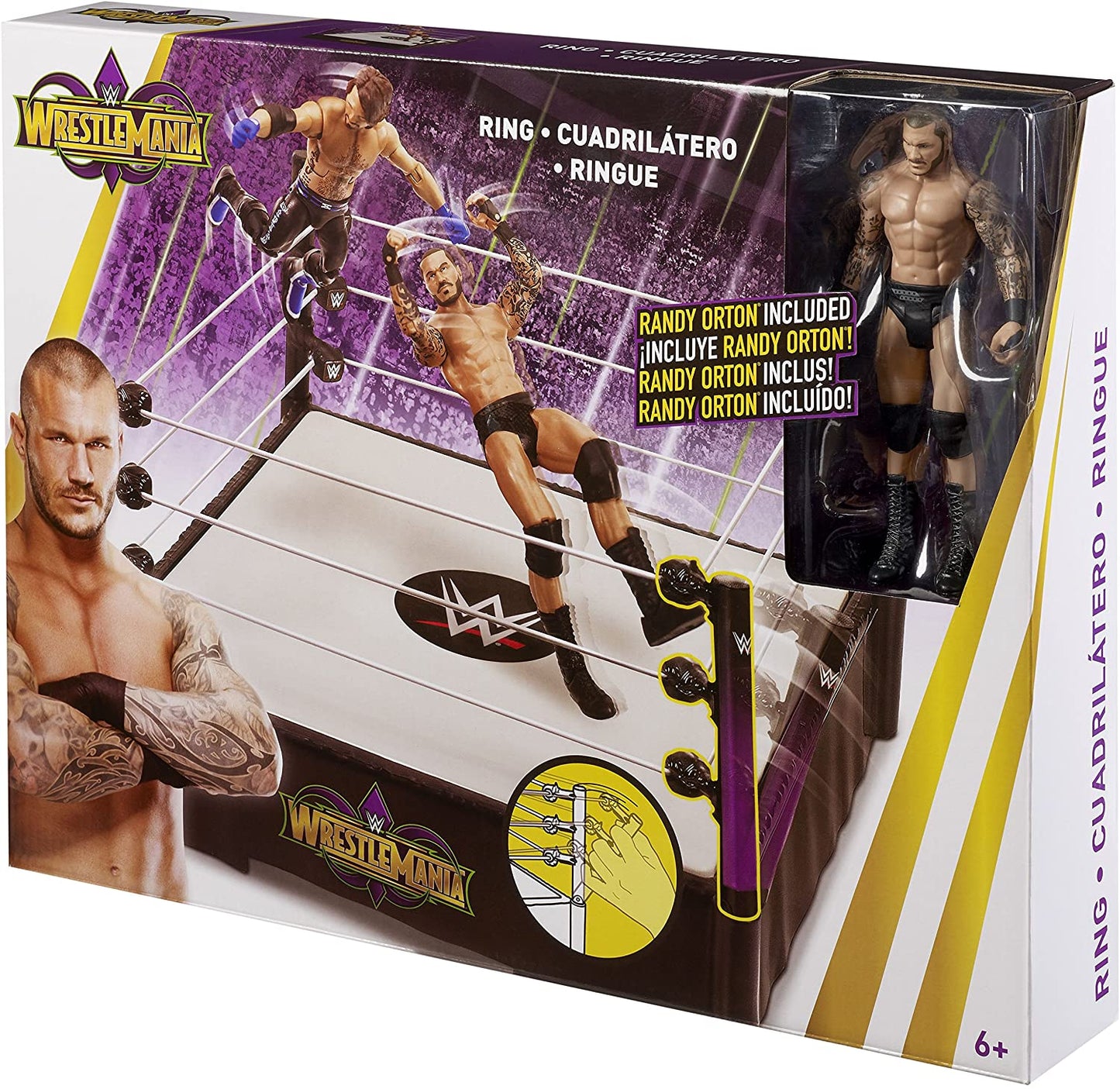 2018 WWE Mattel Basic WrestleMania 34 WrestleMania Ring [With Randy Orton]