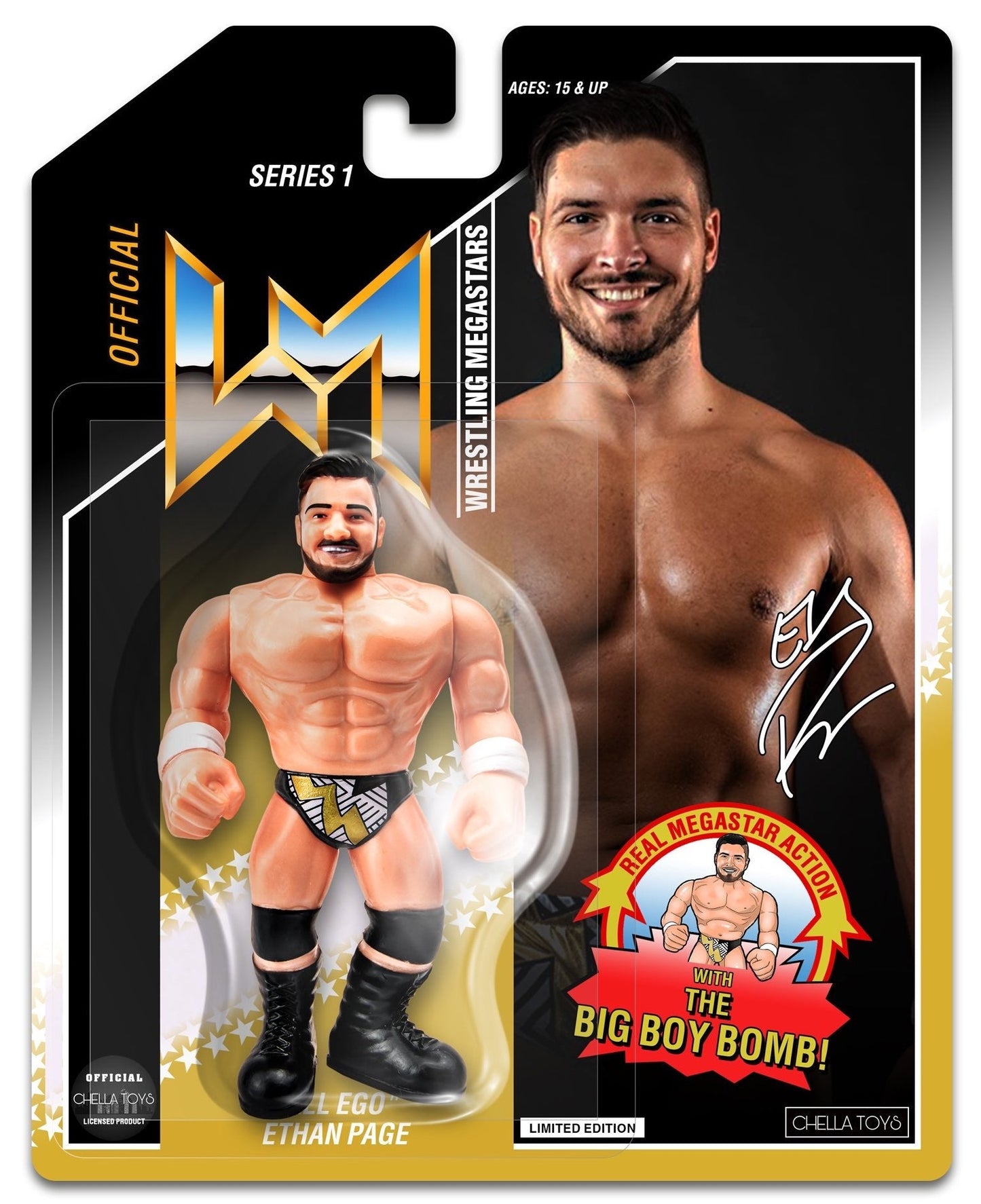 2022 Chella Toys Wrestling Megastars Series 1 "All Ego" Ethan Page [With Black Trunks]
