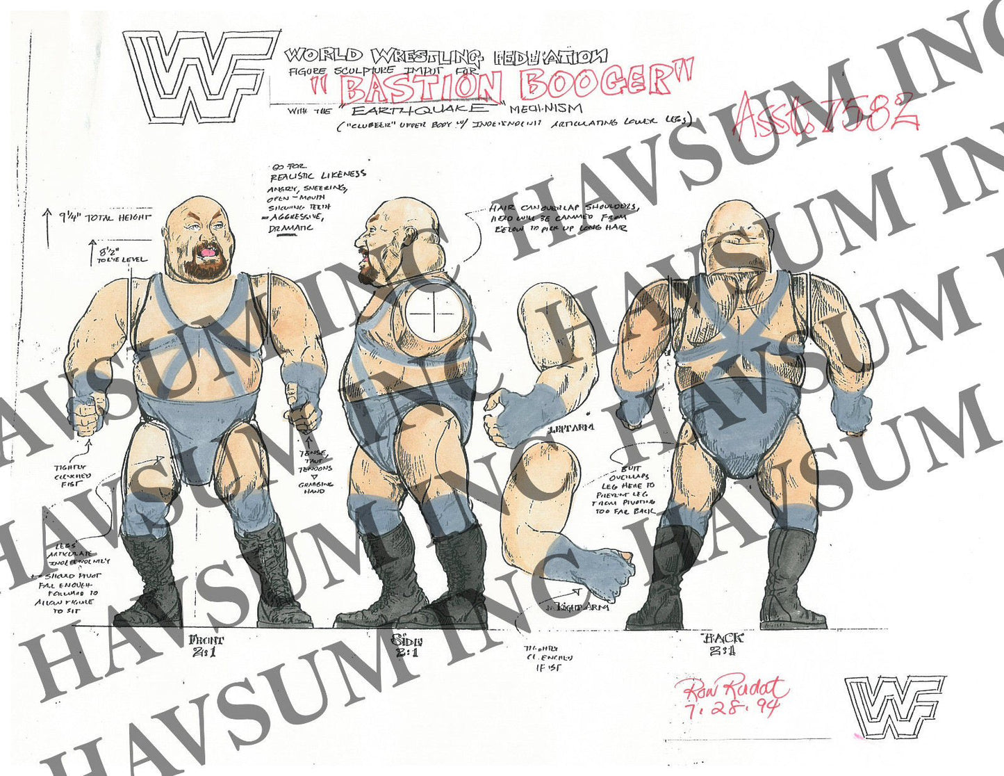 Unreleased WWF Hasbro Orange Card Series 12 Bastion Booger